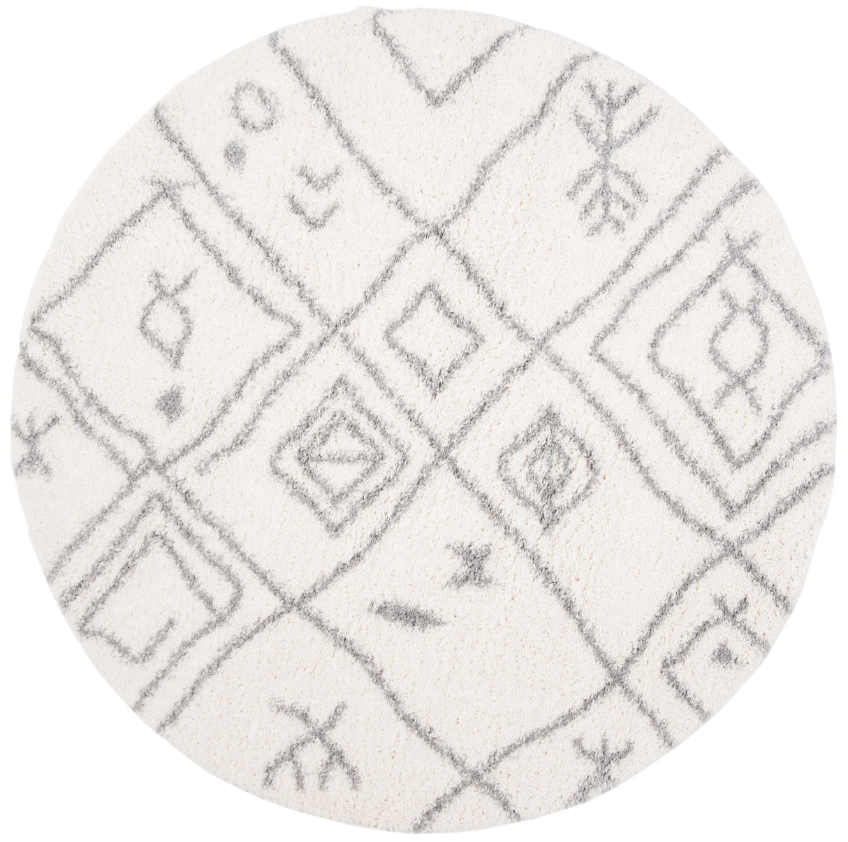 Safavieh Parma Shag Pma583A Cream/Grey Rug.