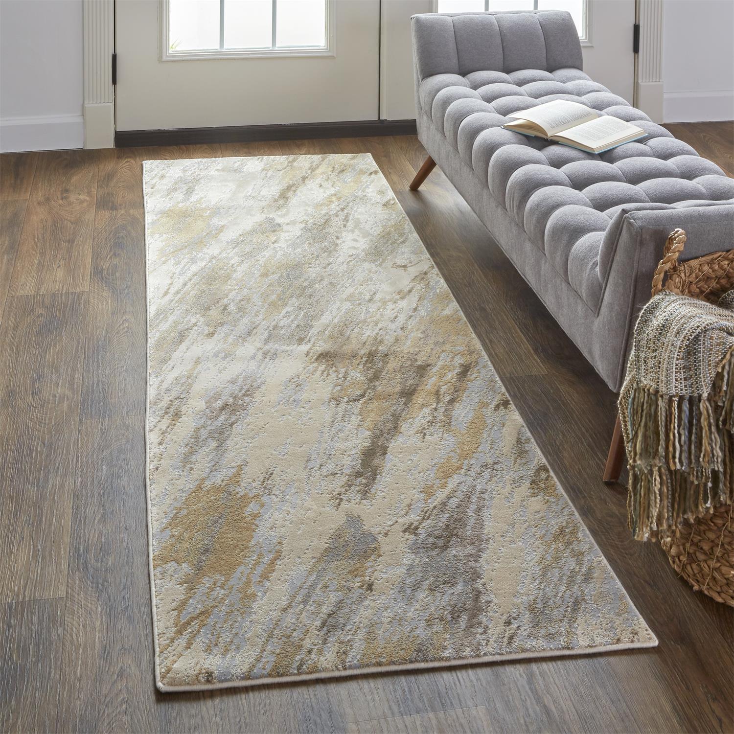 Feizy Parker 3704F Tan/Blue Area Rug