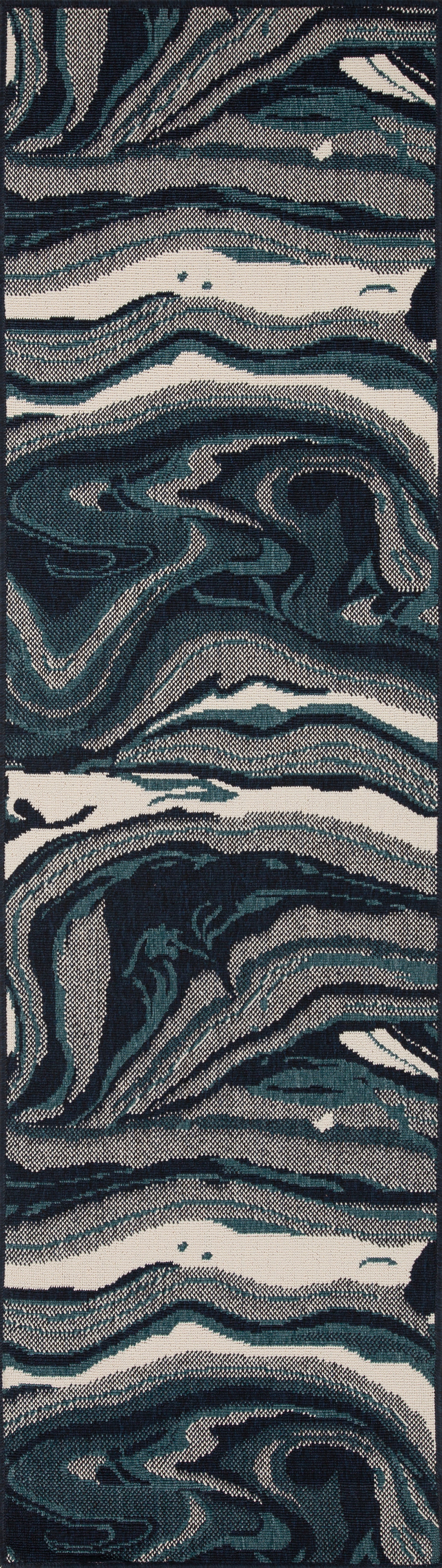 Kaleen Pianta Pta01-91 Teal, Navy, Ivory Area Rug