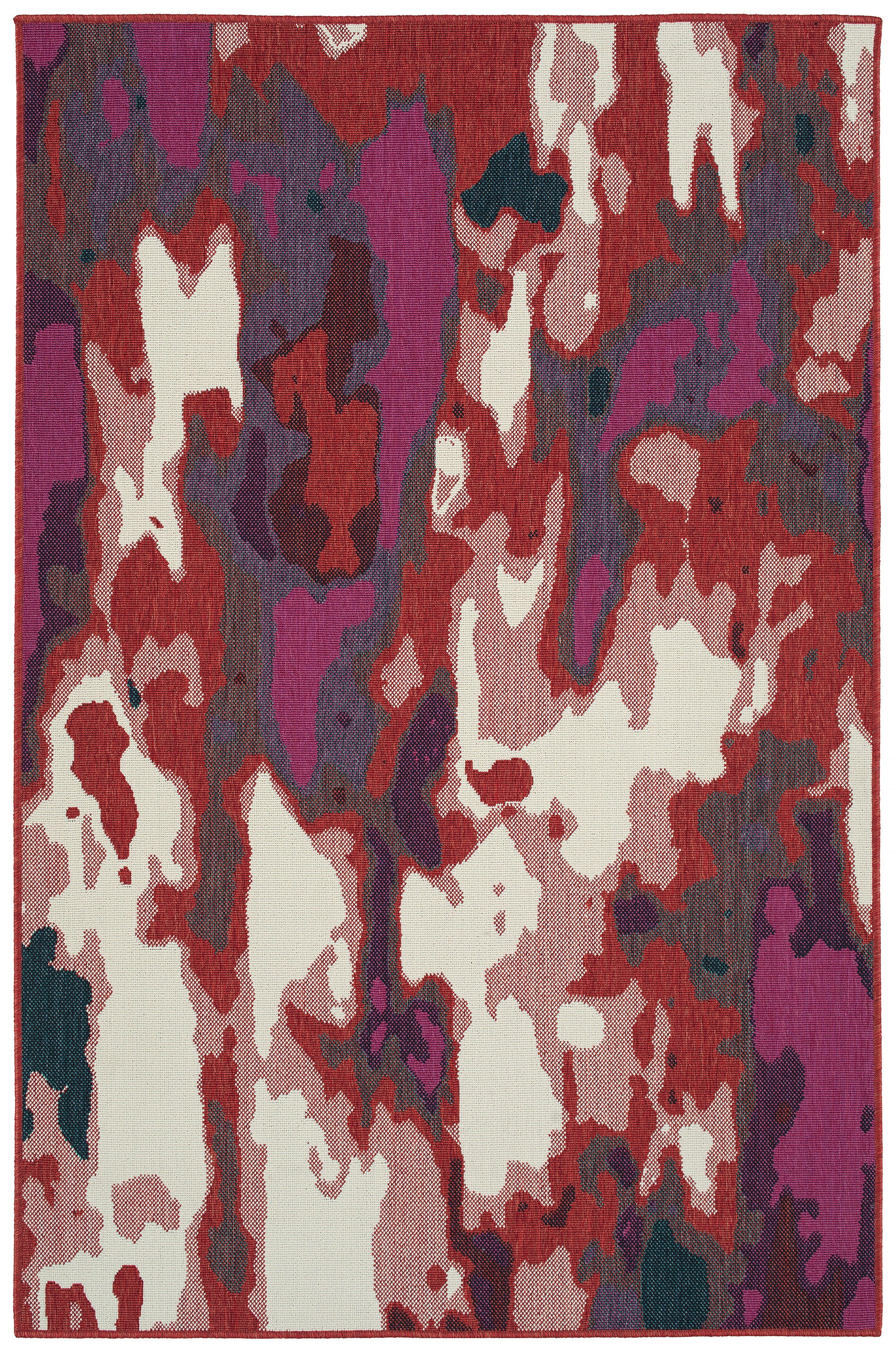 Kaleen Pianta Pta06-25 Red, Ivory, Pink, Navy Area Rug