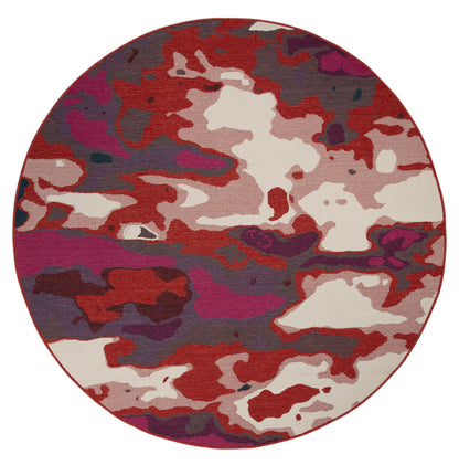 Kaleen Pianta Pta06-25 Red, Ivory, Pink, Navy Area Rug