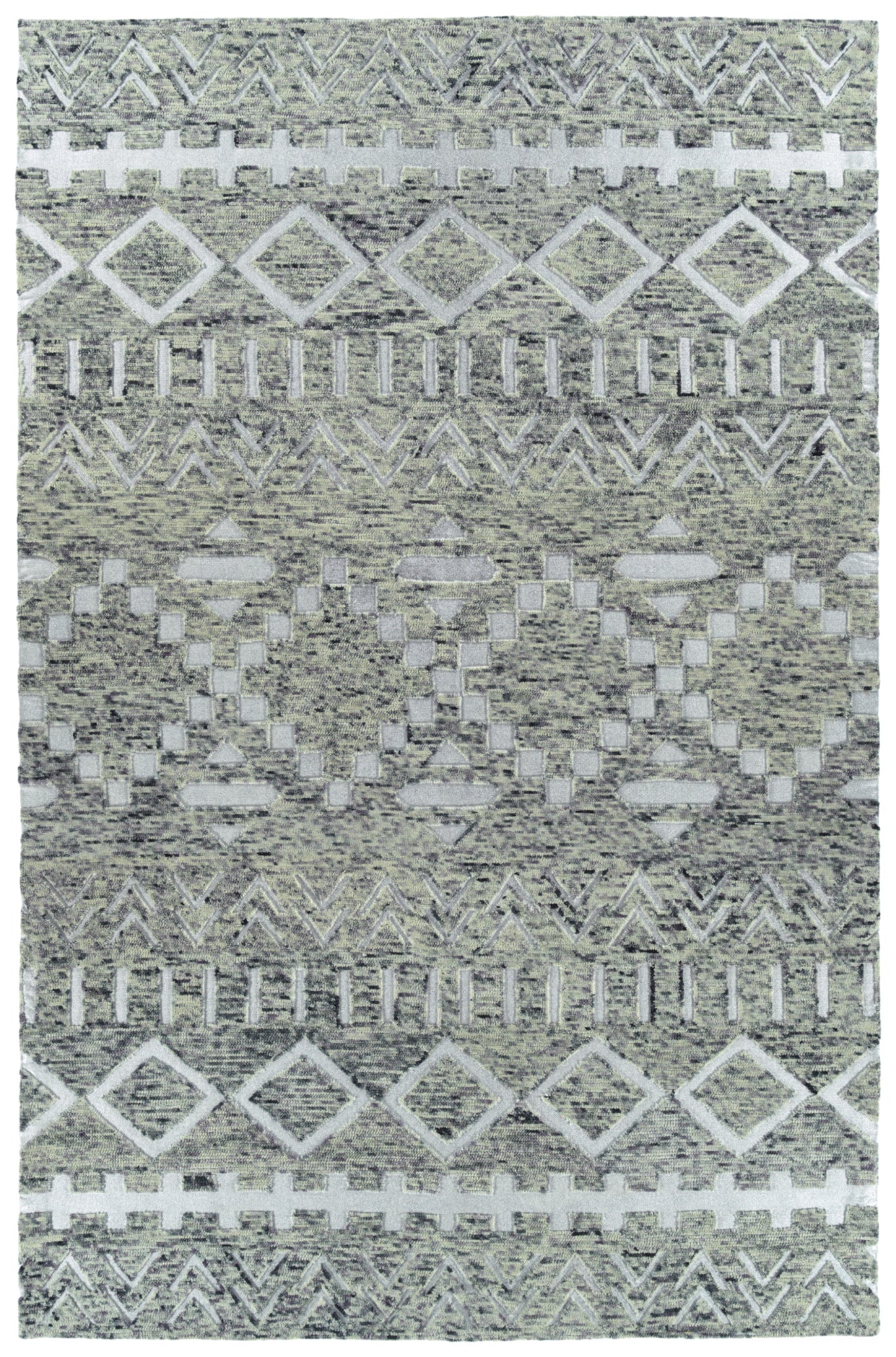 Kaleen Radiance Rad96-75 Gray, Silver, Purple, Charcoal Area Rug