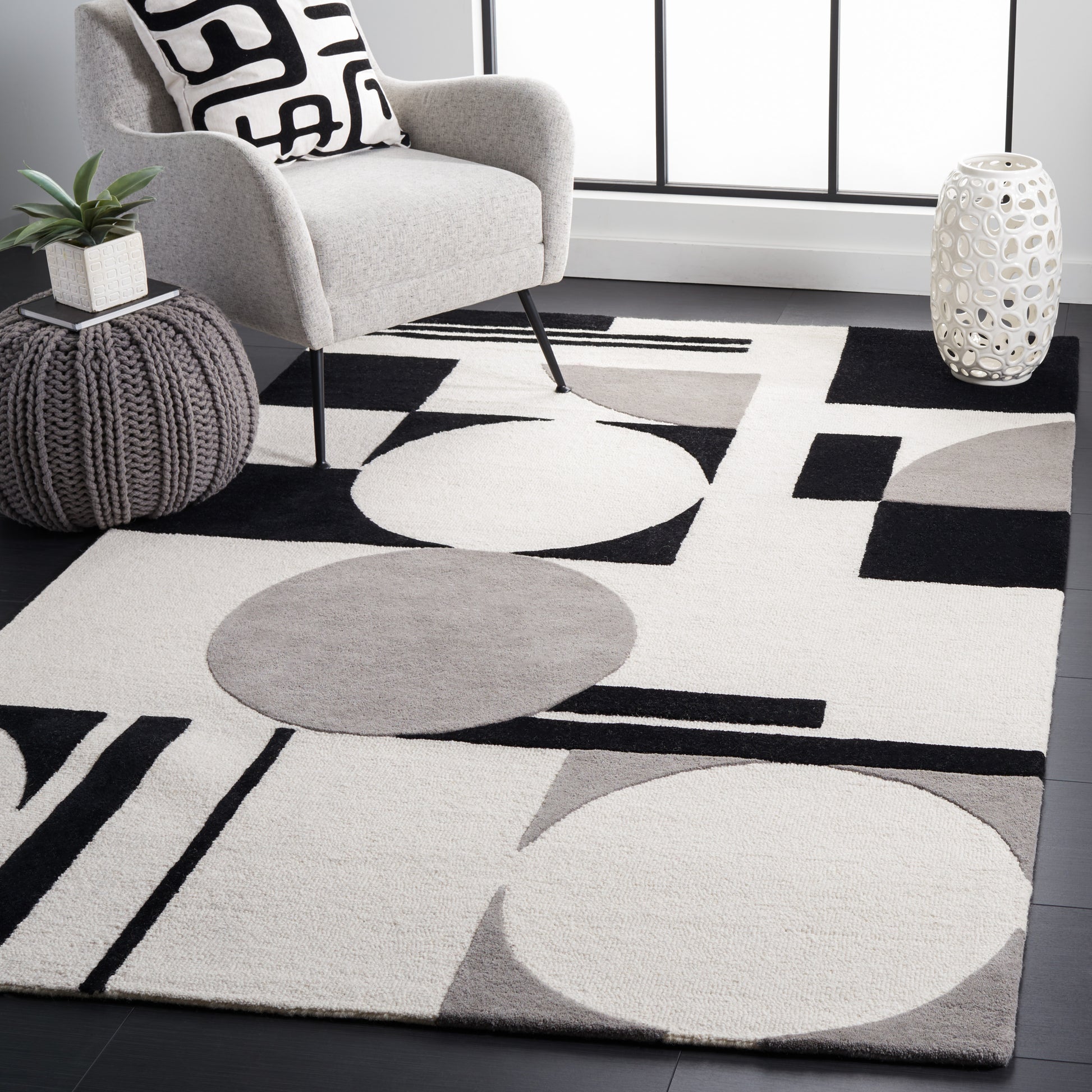 Safavieh Rodeo Drive Rd856F Grey/Black Area Rug