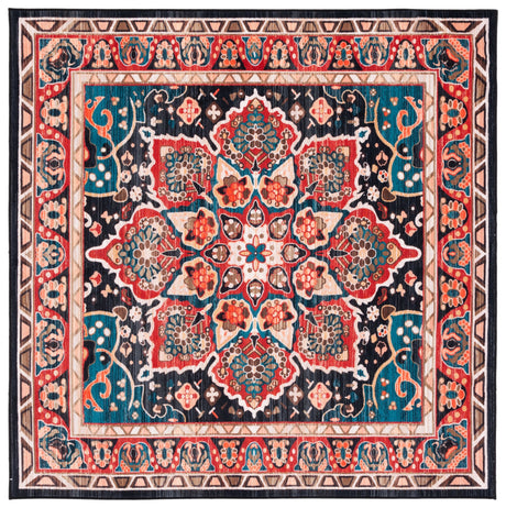 Safavieh Machine Washable Riviera Riv155Q Red/Navy Rug.