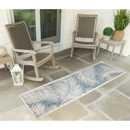 Liora Manne Carmel Fronds 8474/04 Blue Area Rug