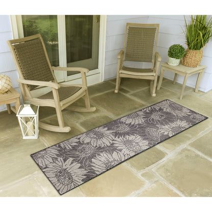 Liora Manne Carmel Sunflower Field 8483/48 Black Area Rug