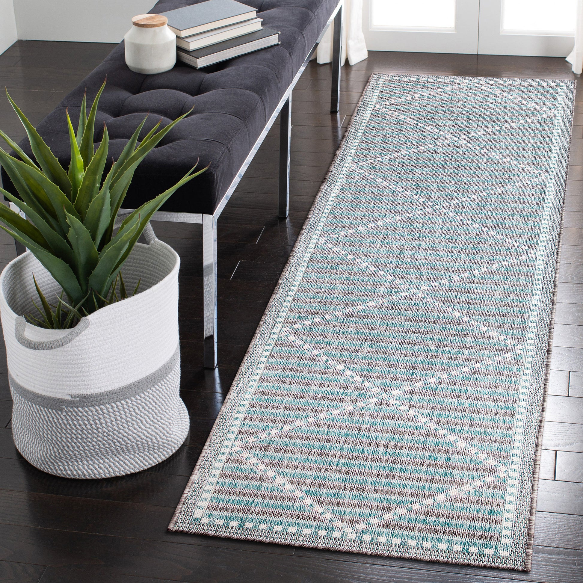 Liora Manne Malibu Checker Diamond 8225/04 Blue Area Rug