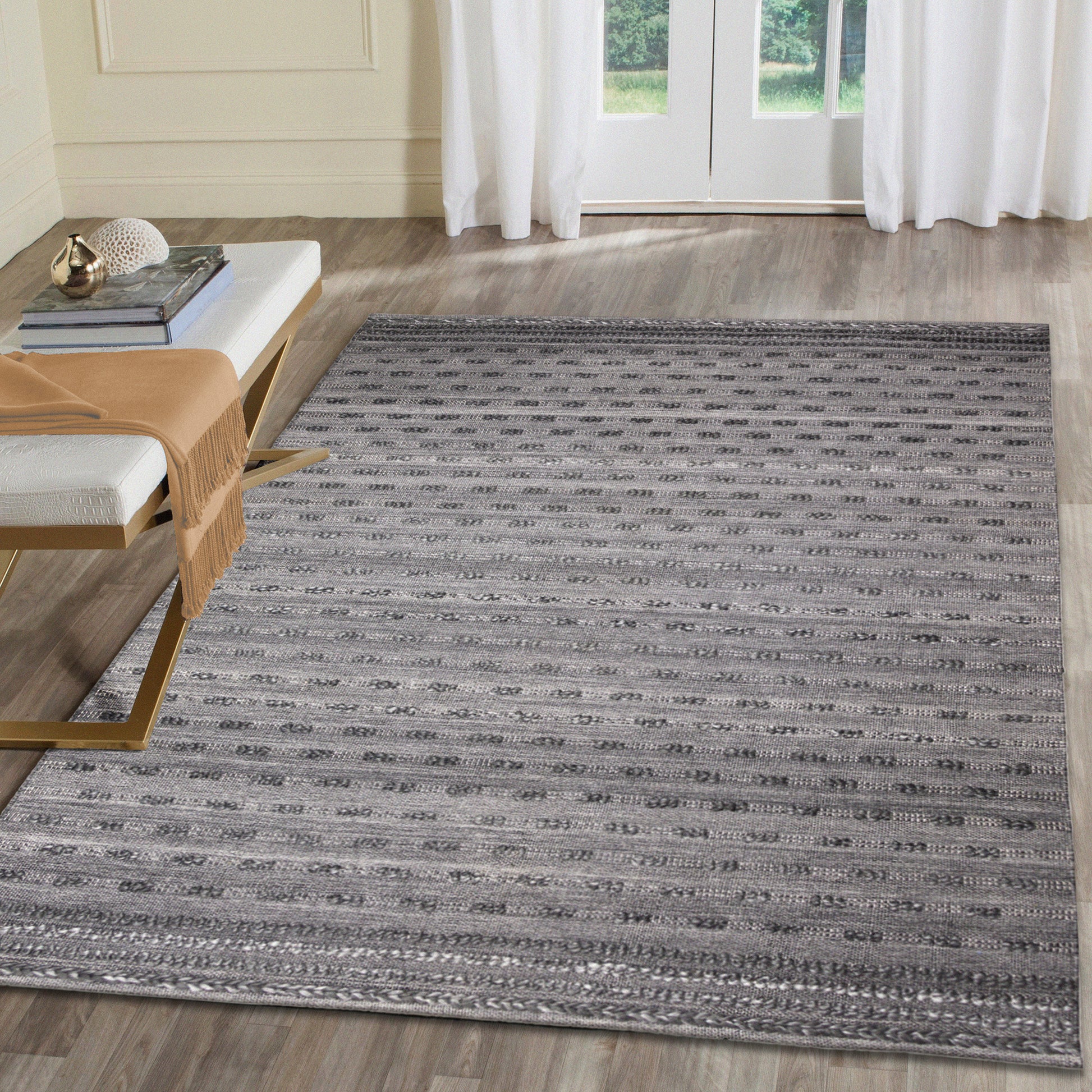 Liora Manne Hudson Bubble Stripe 7742/47 Grey Area Rug