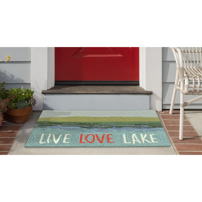 Liora Manne Frontporch Live Love Lake 4507/03 Blue Area Rug