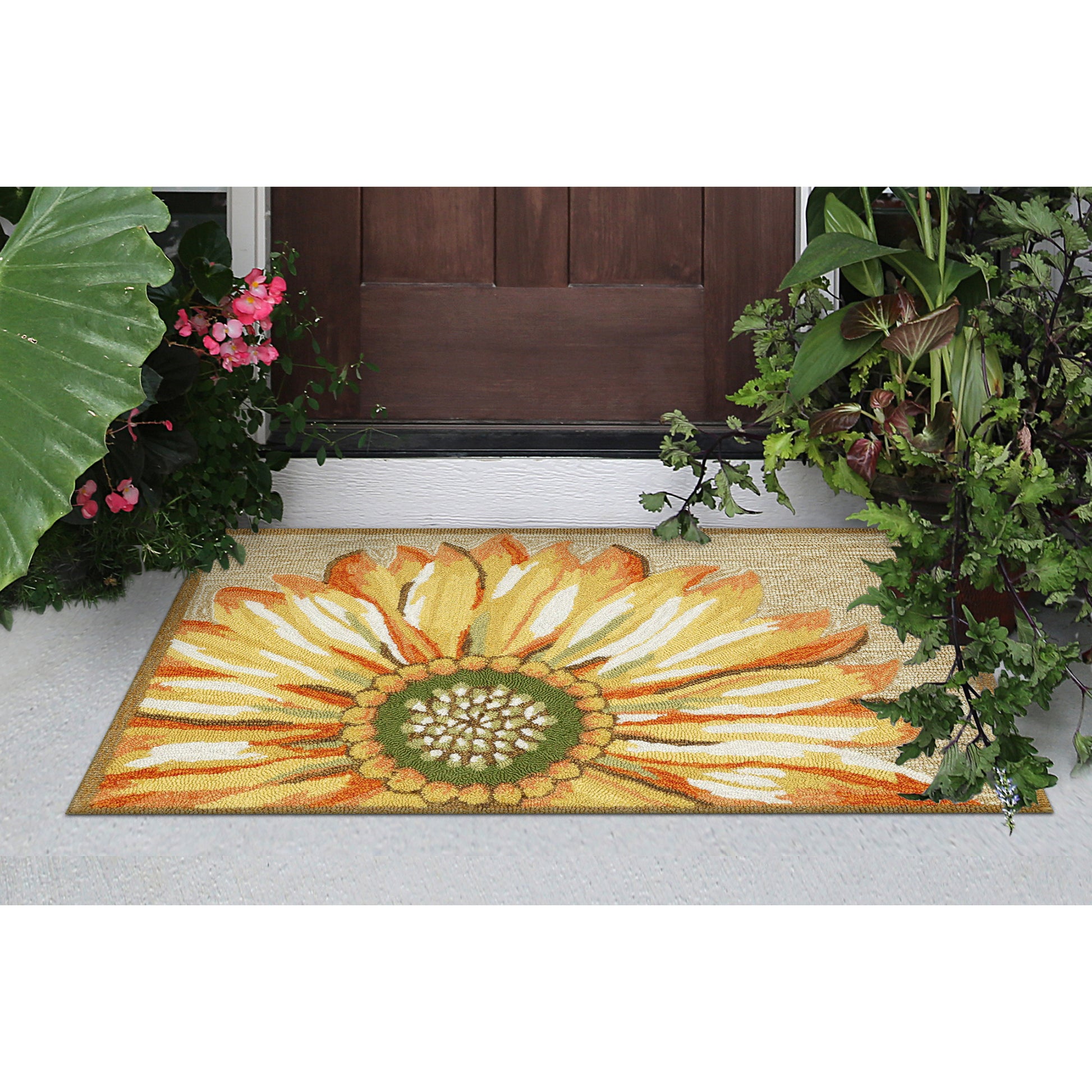 Liora Manne Frontporch Sunflower 1417/09 Yellow Area Rug