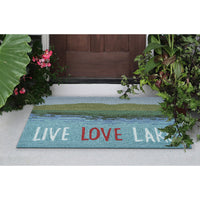 Liora Manne Frontporch Live Love Lake 4507/03 Blue Area Rug