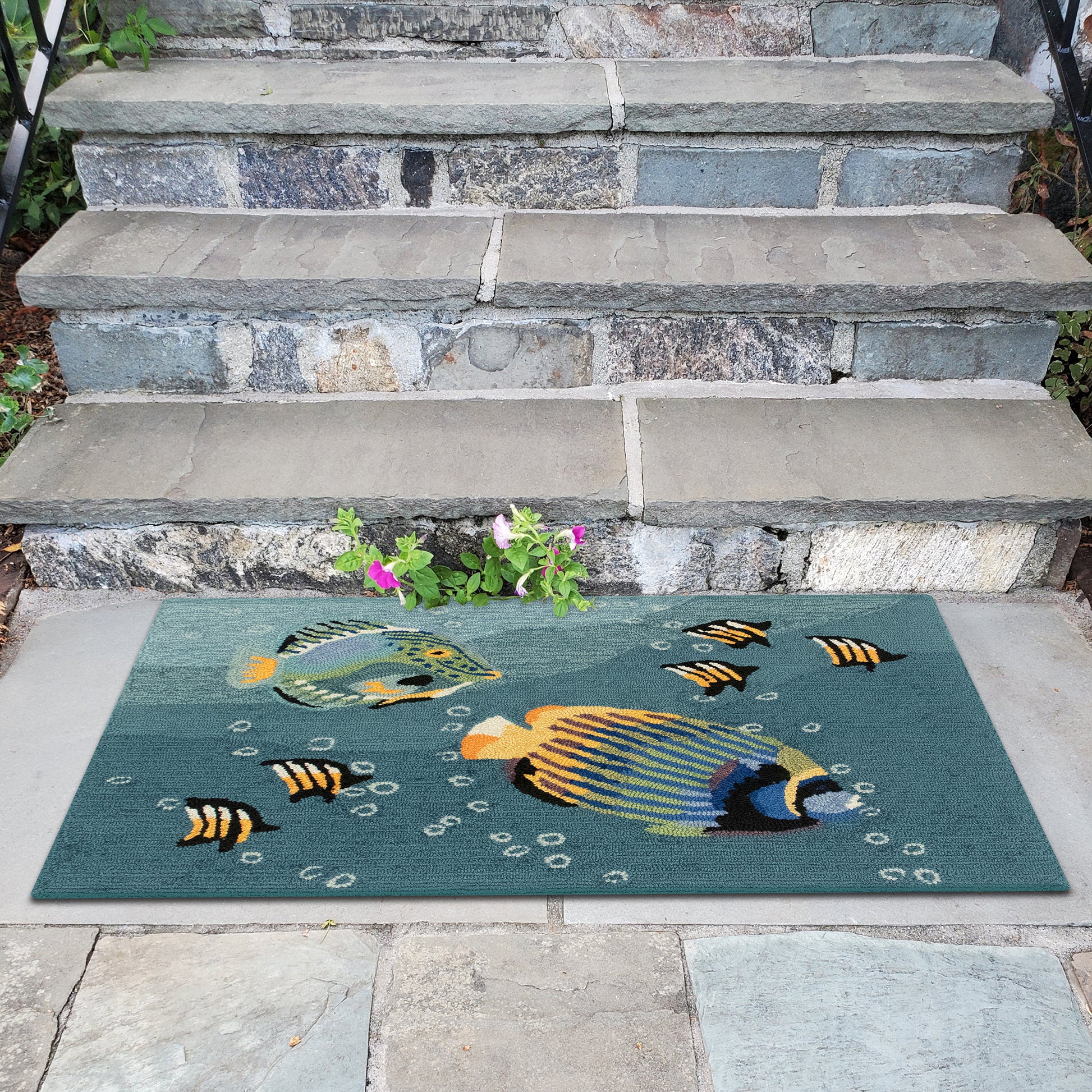 Liora Manne Frontporch Aquarium 4530/04 Blue Area Rug