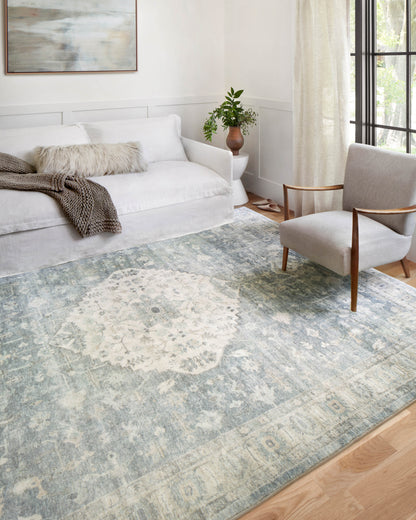 Loloi Rosette Ros-07 Denim/Fog Area Rug