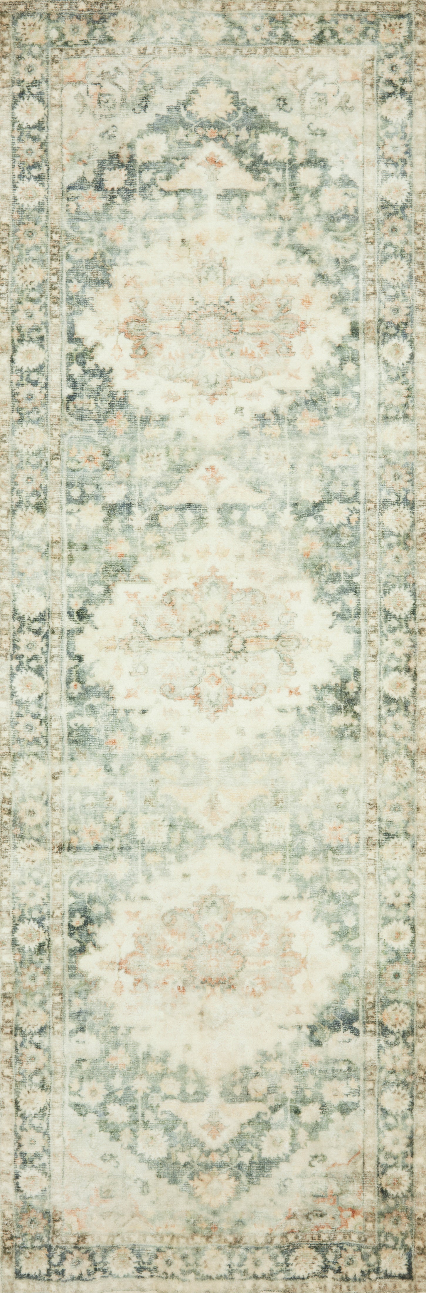 Loloi Rosette Ros-08 Teal/Ivory Area Rug