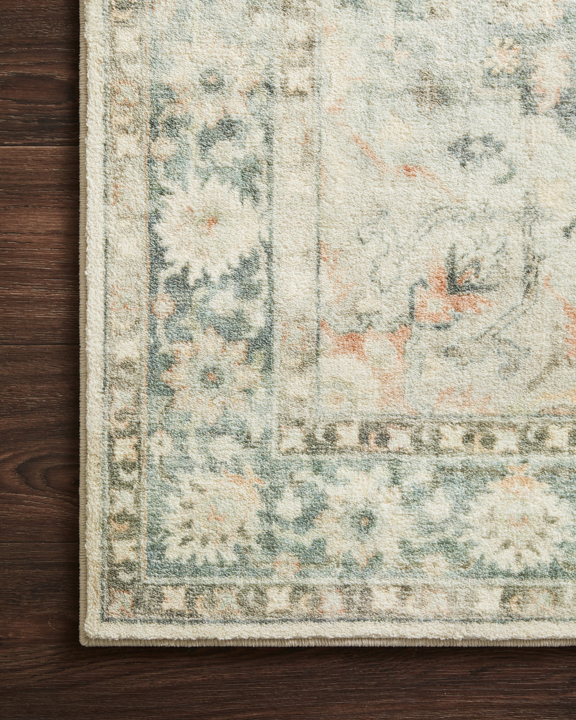 Loloi Rosette Ros-08 Teal/Ivory Area Rug