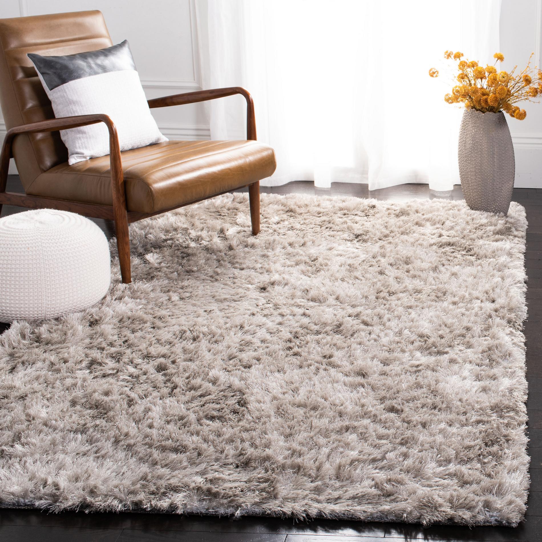 Safavieh Riviera Shag Rvg123F Light Grey Area Rug