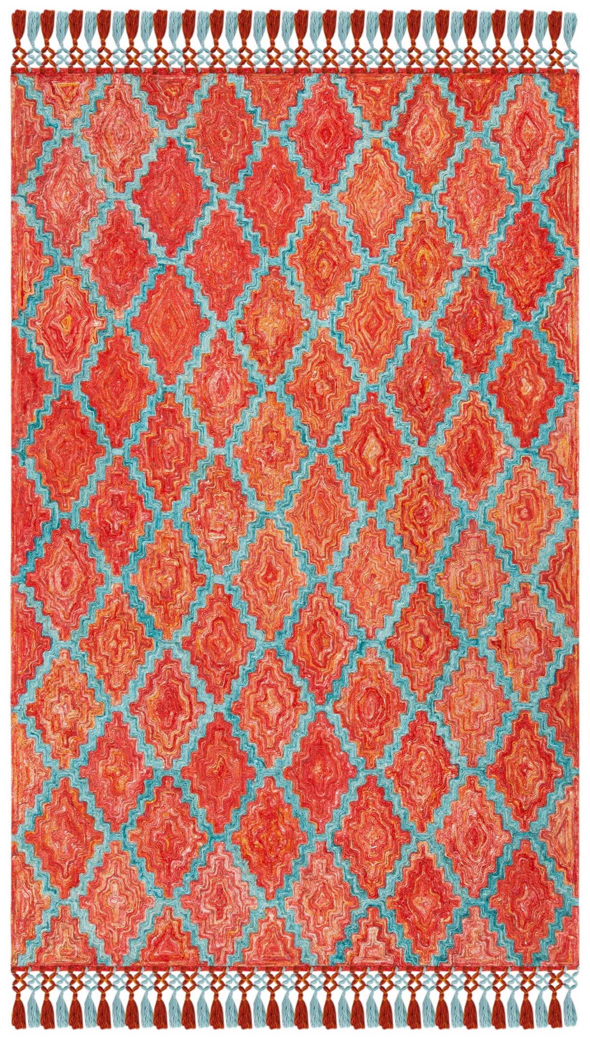 Safavieh Sahara Sah467P Rust/Aqua Rugs.