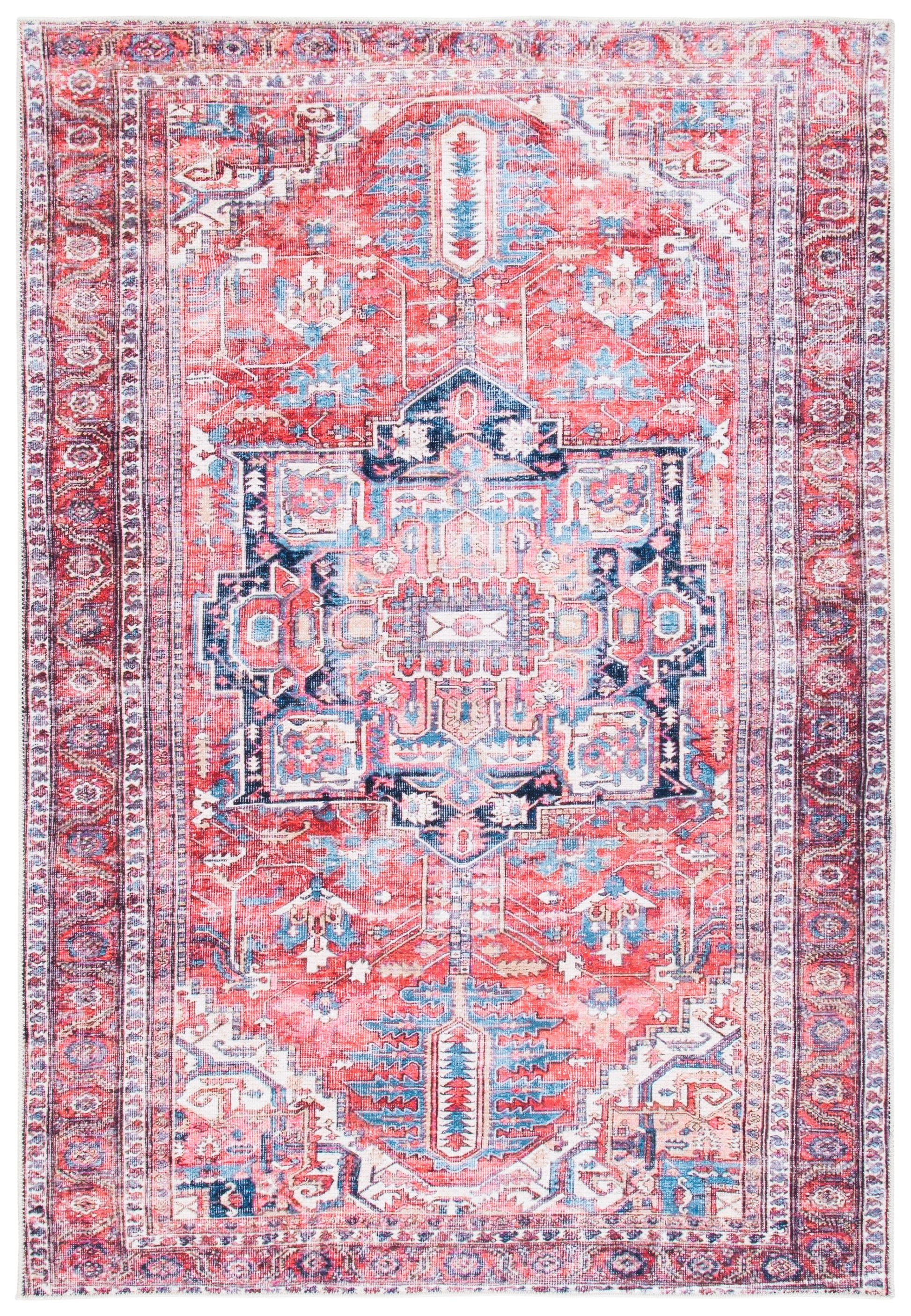 Safavieh Serapi Sep389Q Red/Navy Area Rug