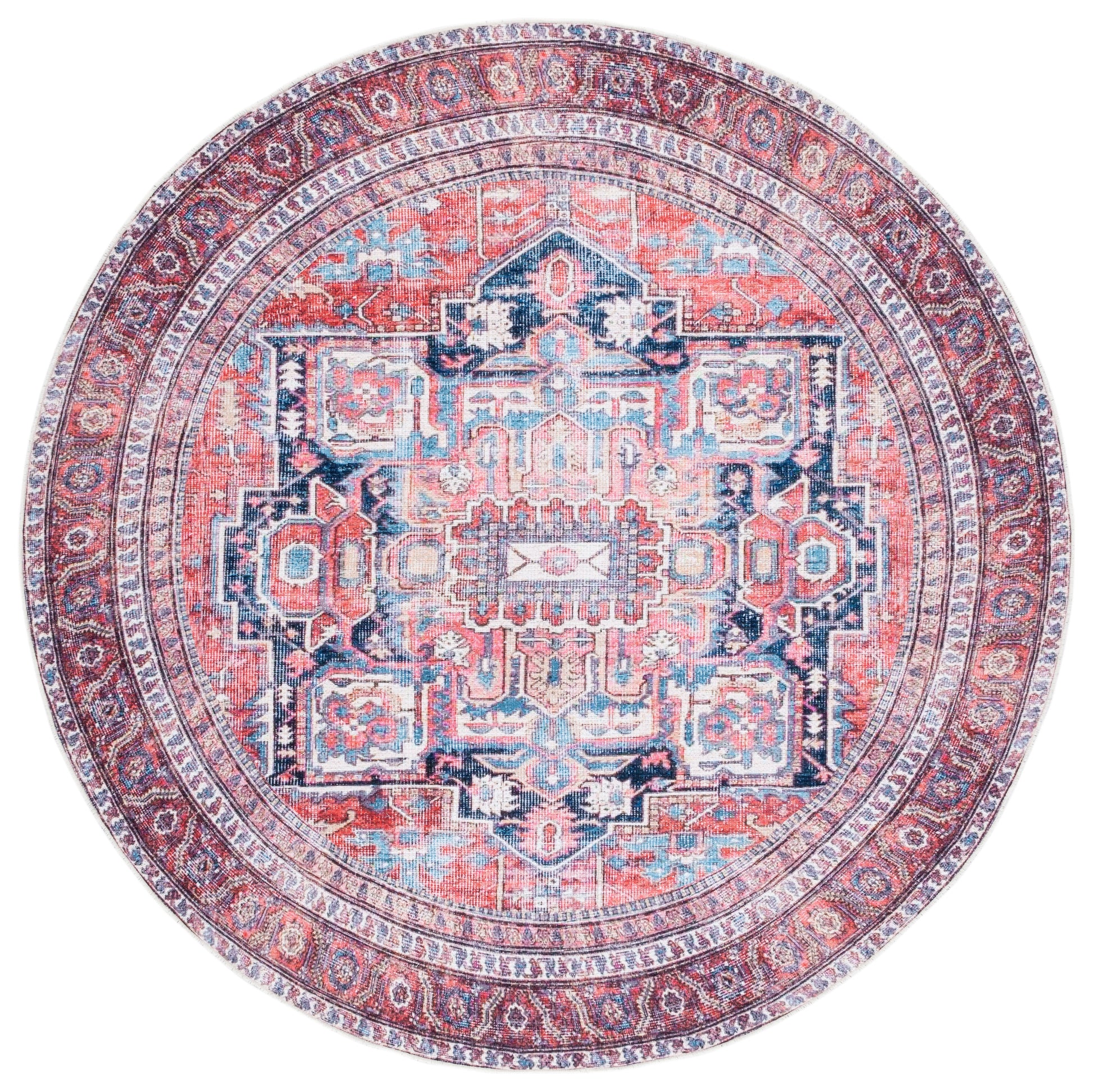 Safavieh Serapi Sep389Q Red/Navy Area Rug