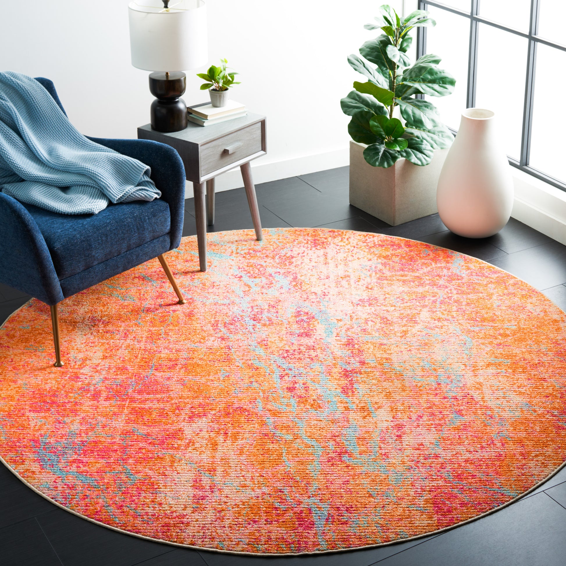 Safavieh Sequoia Seq152P Orange/Light Blue Area Rug