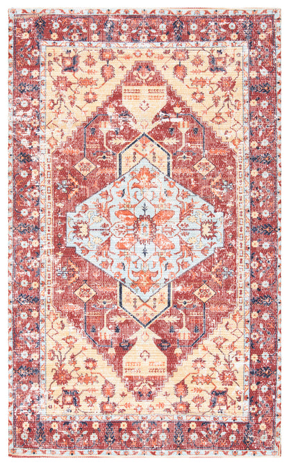 Safavieh Saffron Sfn350P Rust/Aqua Area Rug