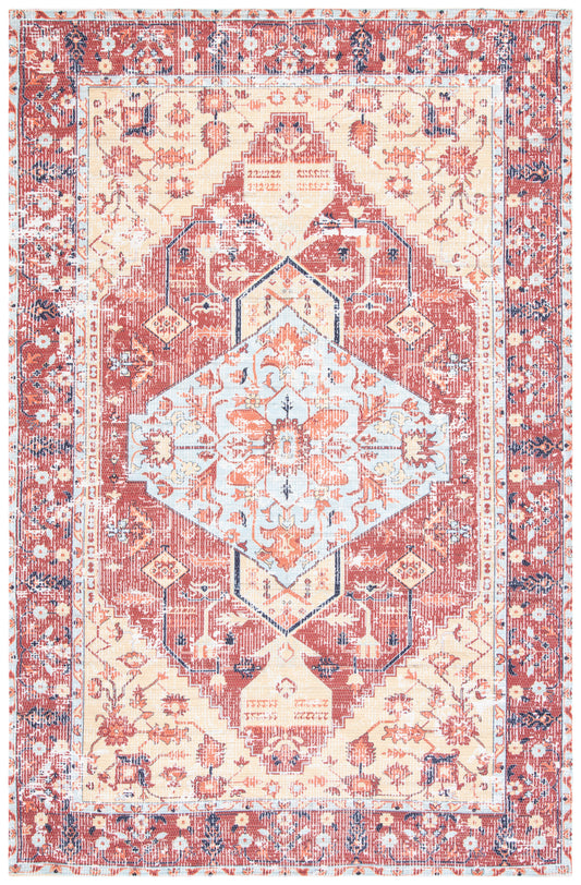 Safavieh Saffron Sfn350P Rust/Aqua Area Rug