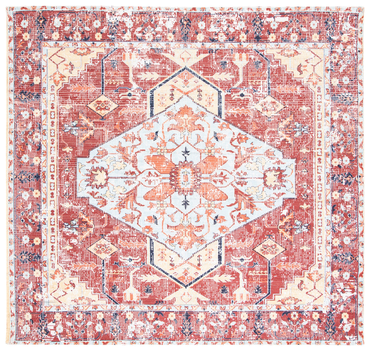 Safavieh Saffron Sfn350P Rust/Aqua Rug.