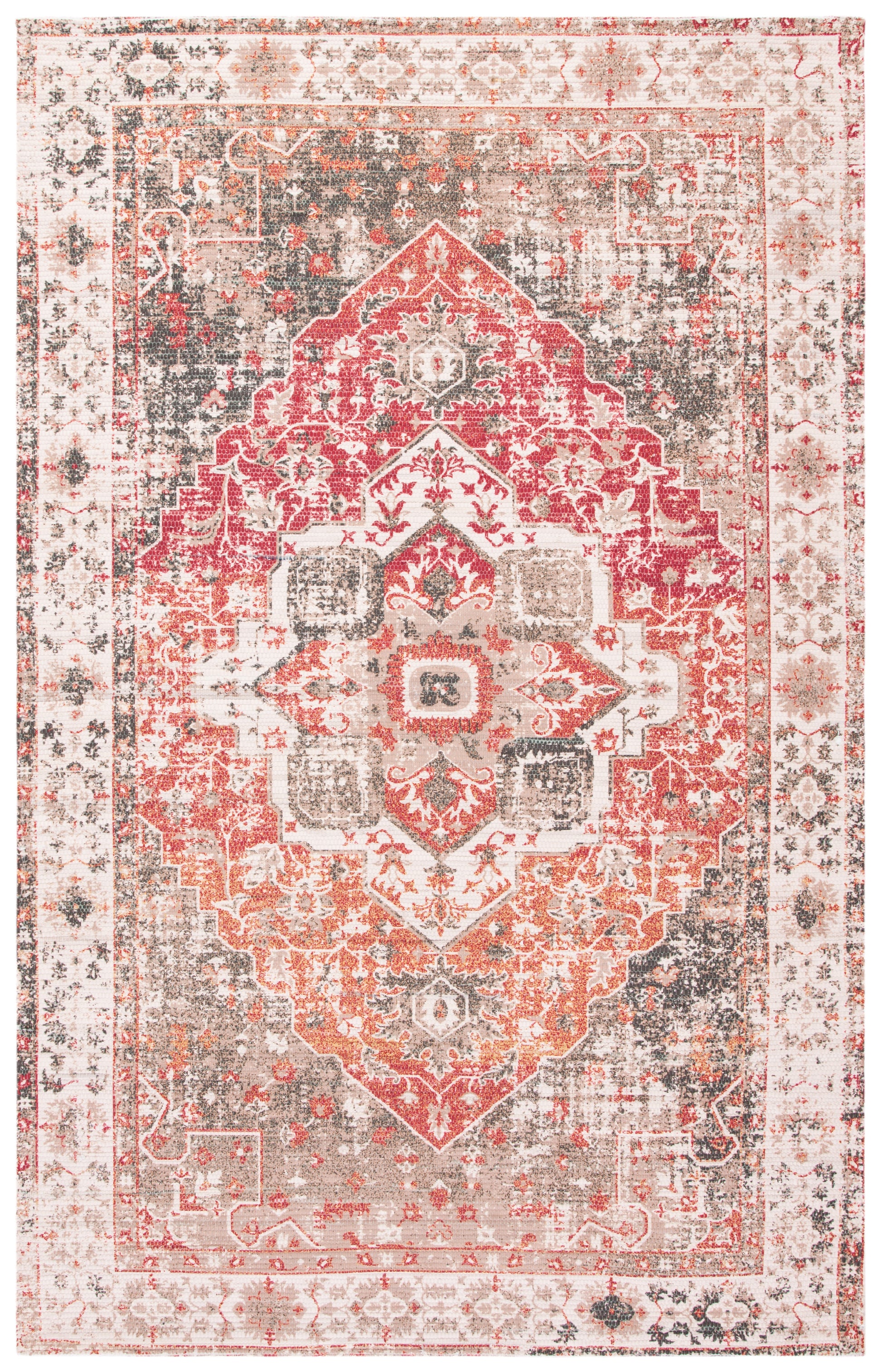 Safavieh Saffron Sfn382B Beige/Red Area Rug