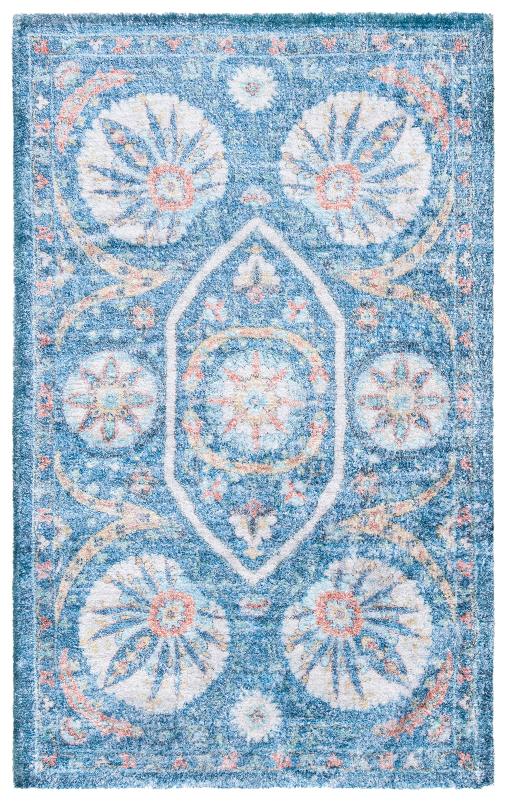 Safavieh Saffron Sfn551M Blue/Creme Area Rug