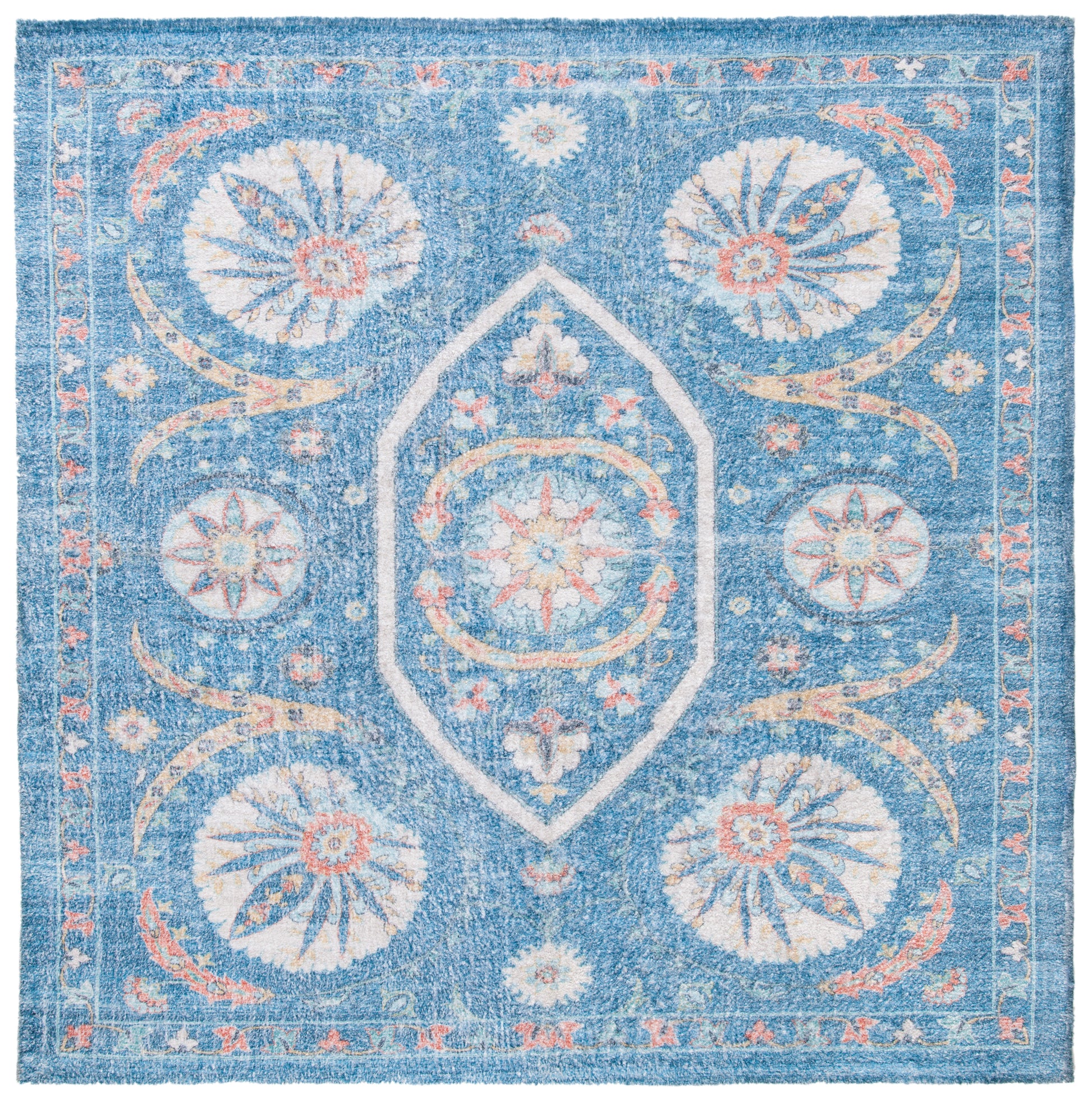 Safavieh Saffron Sfn551M Blue/Creme Area Rug