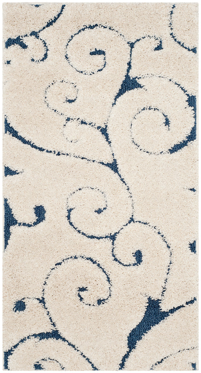 Safavieh Shag Sg455 Cream/Blue Area Rug