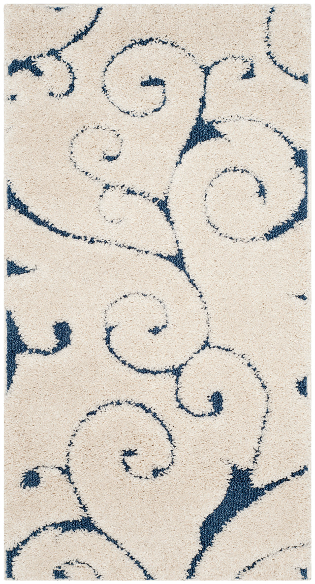 Safavieh Shag Sg455 Cream/Blue Rug.