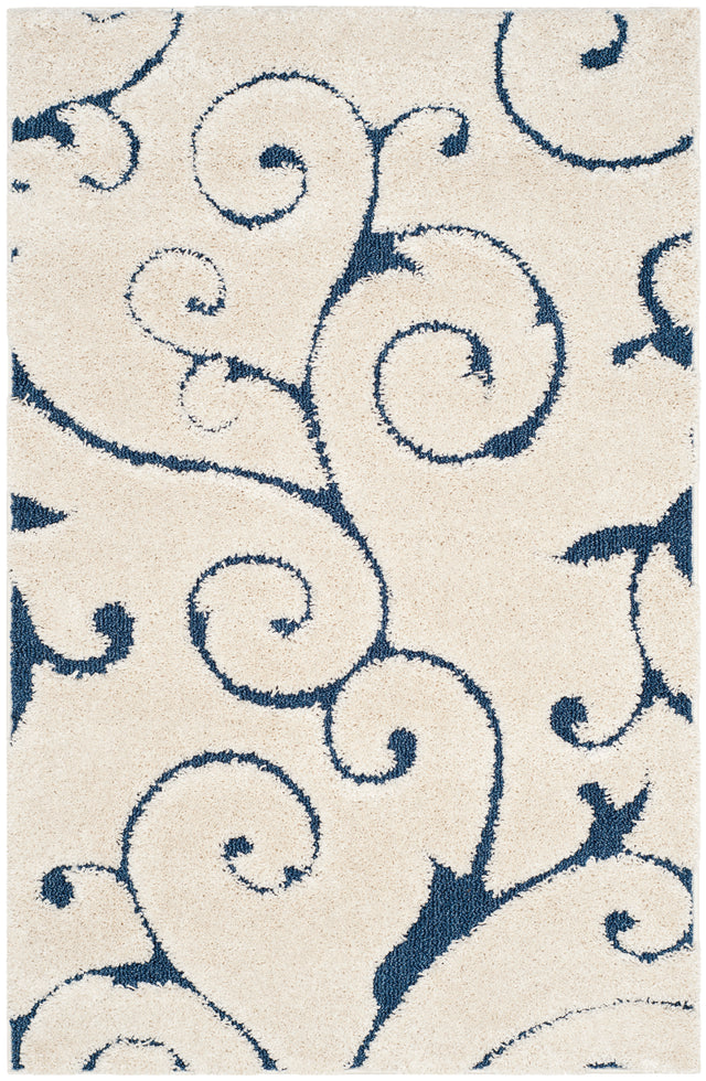 Safavieh Shag Sg455 Cream/Blue Rug.