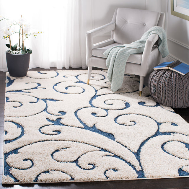 Safavieh Shag Sg455 Cream/Blue Rug.