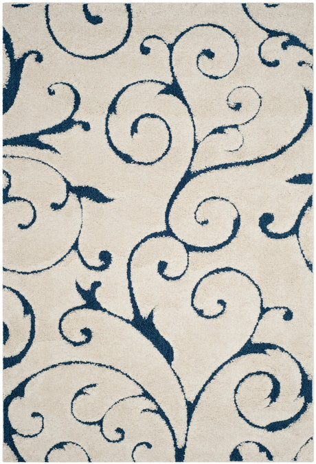 Safavieh Shag Sg455 Cream/Blue Rug.