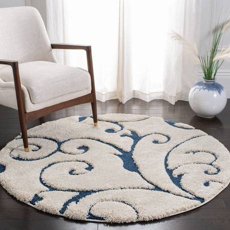 Safavieh Shag Sg455 Cream/Blue Rug.