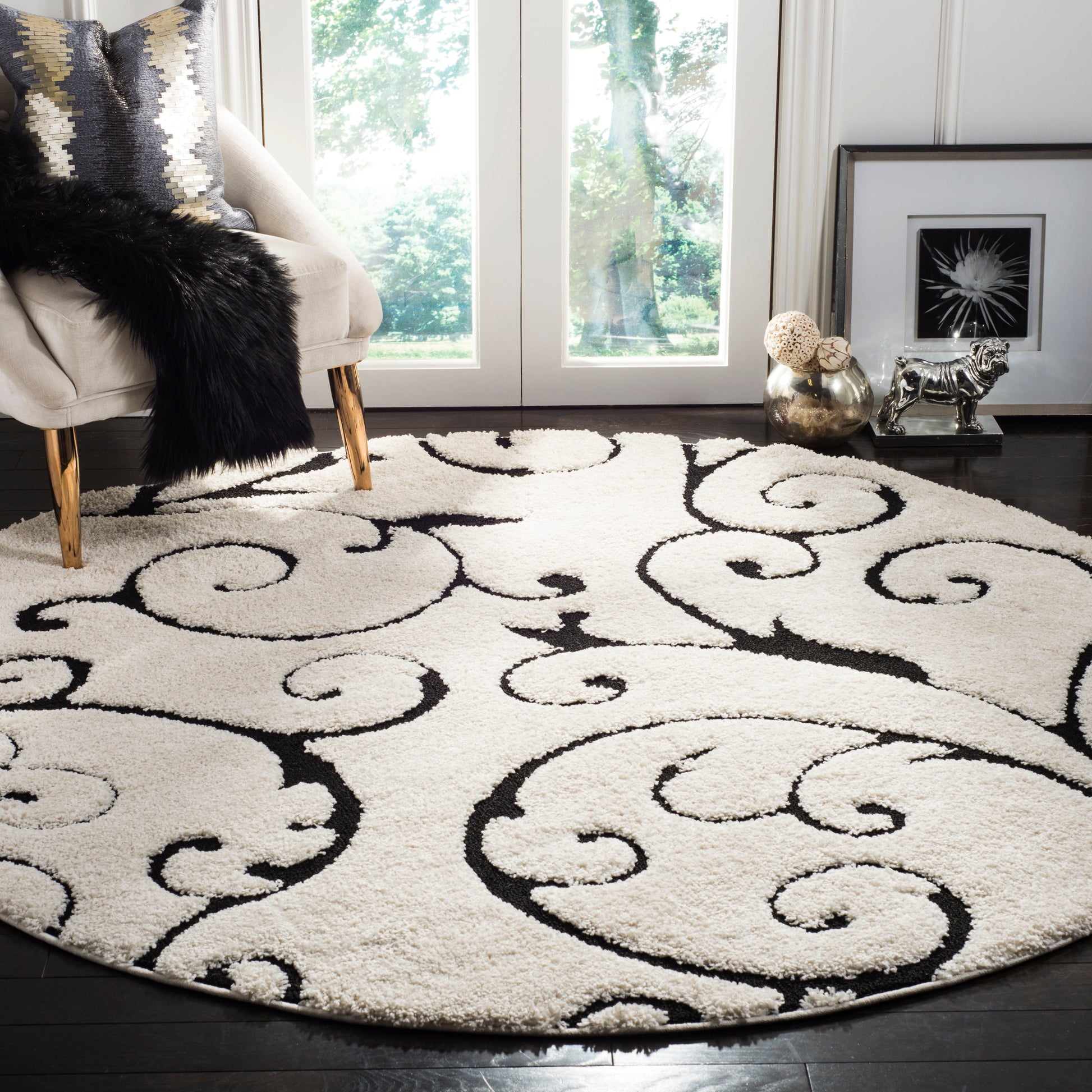 Safavieh Shag Sg455 Ivory/Black Area Rug