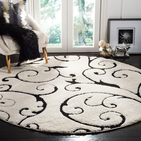 Safavieh Shag Sg455 Ivory/Black Rug.