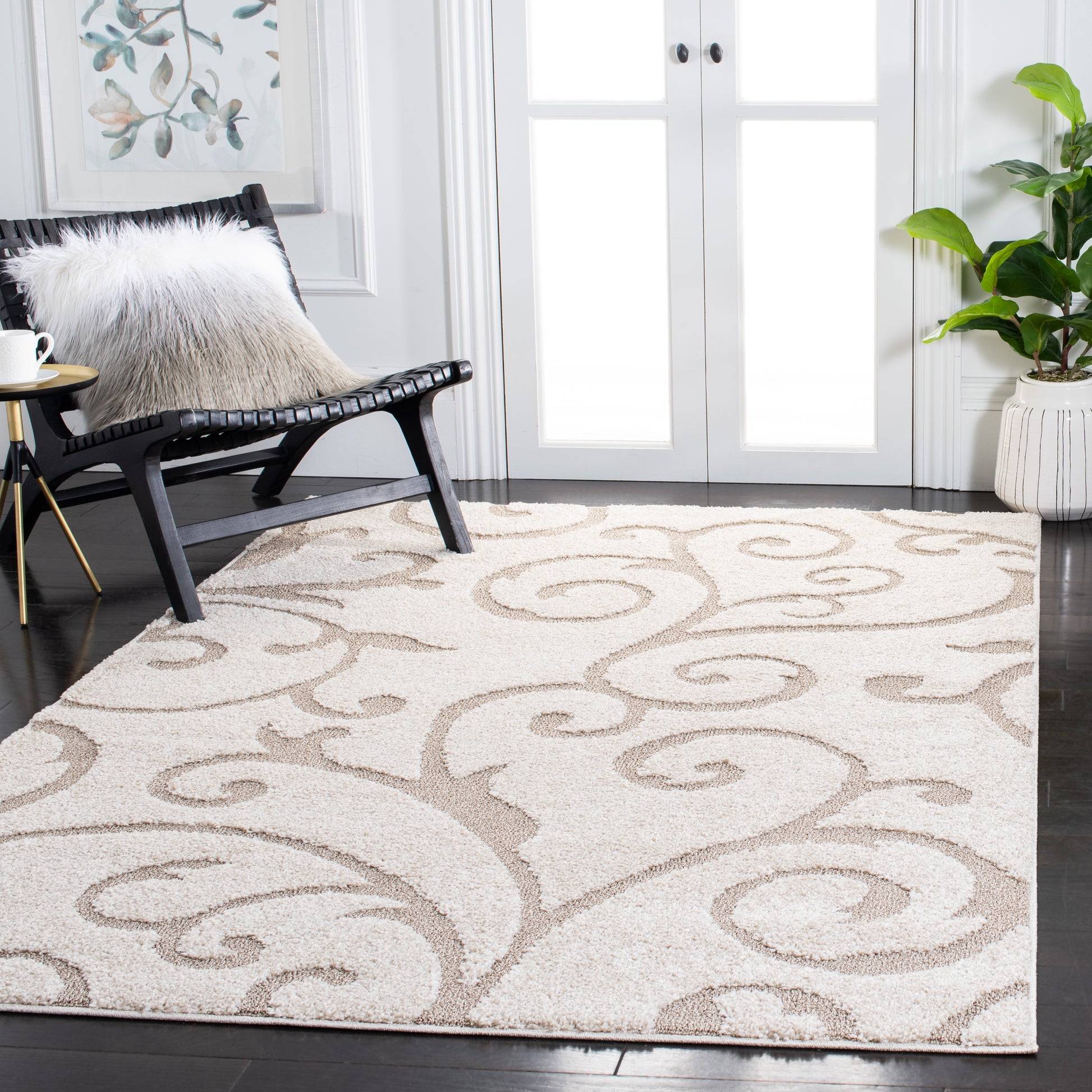 Safavieh Shag Sg455 Ivory/Beige Area Rug