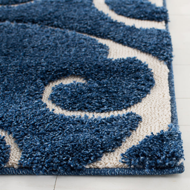 Safavieh Shag Sg455 Dark Blue/Cream Rug.