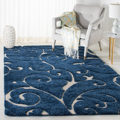 Safavieh Shag Sg455 Dark Blue/Cream Area Rug