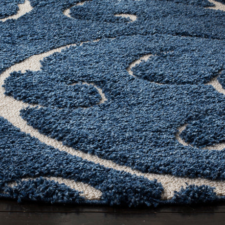 Safavieh Shag Sg455 Dark Blue/Cream Rug.