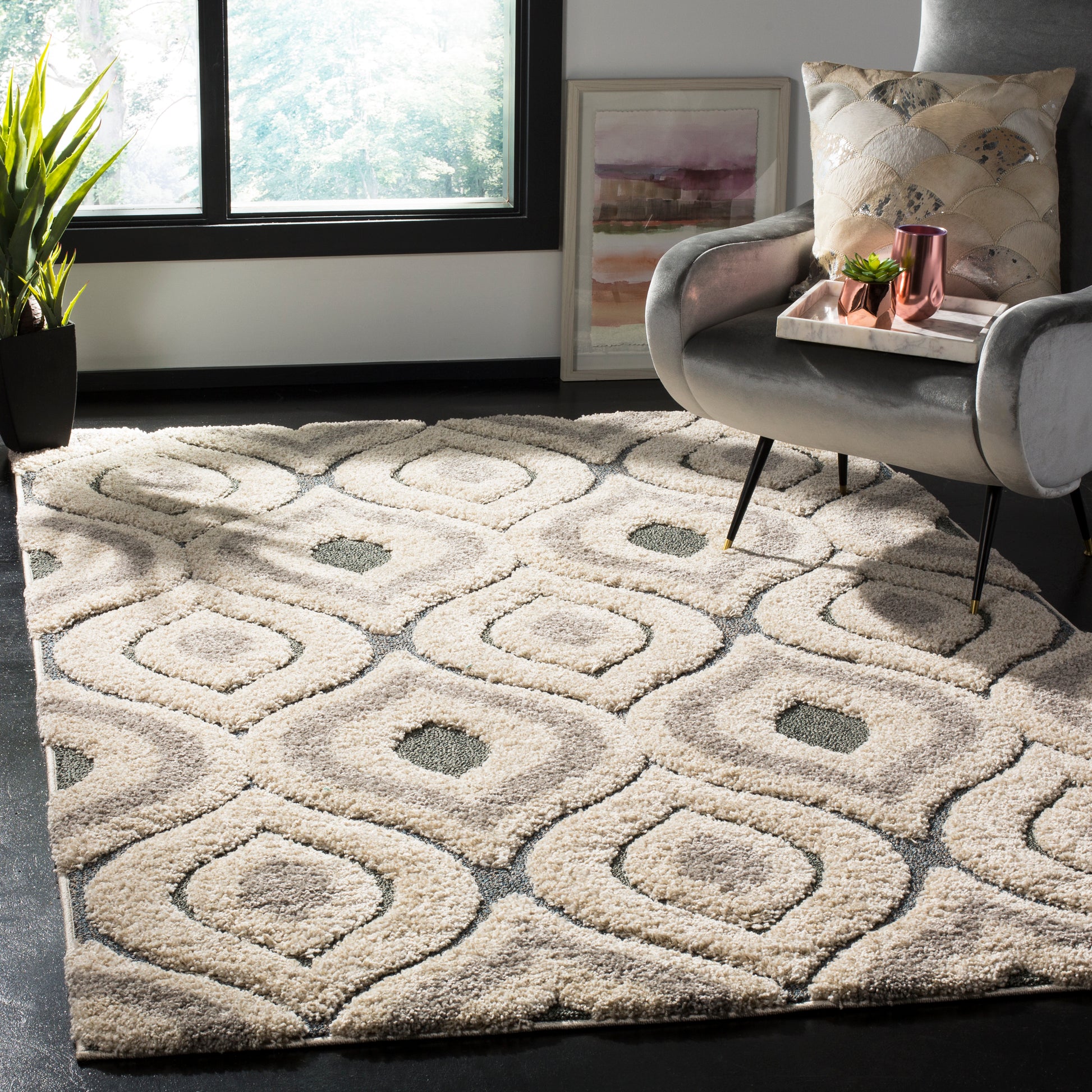 Safavieh Shag Sg461 Cream/Light Blue Area Rug