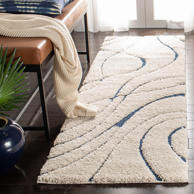 Safavieh Shag Sg471 Cream/Blue Rug.