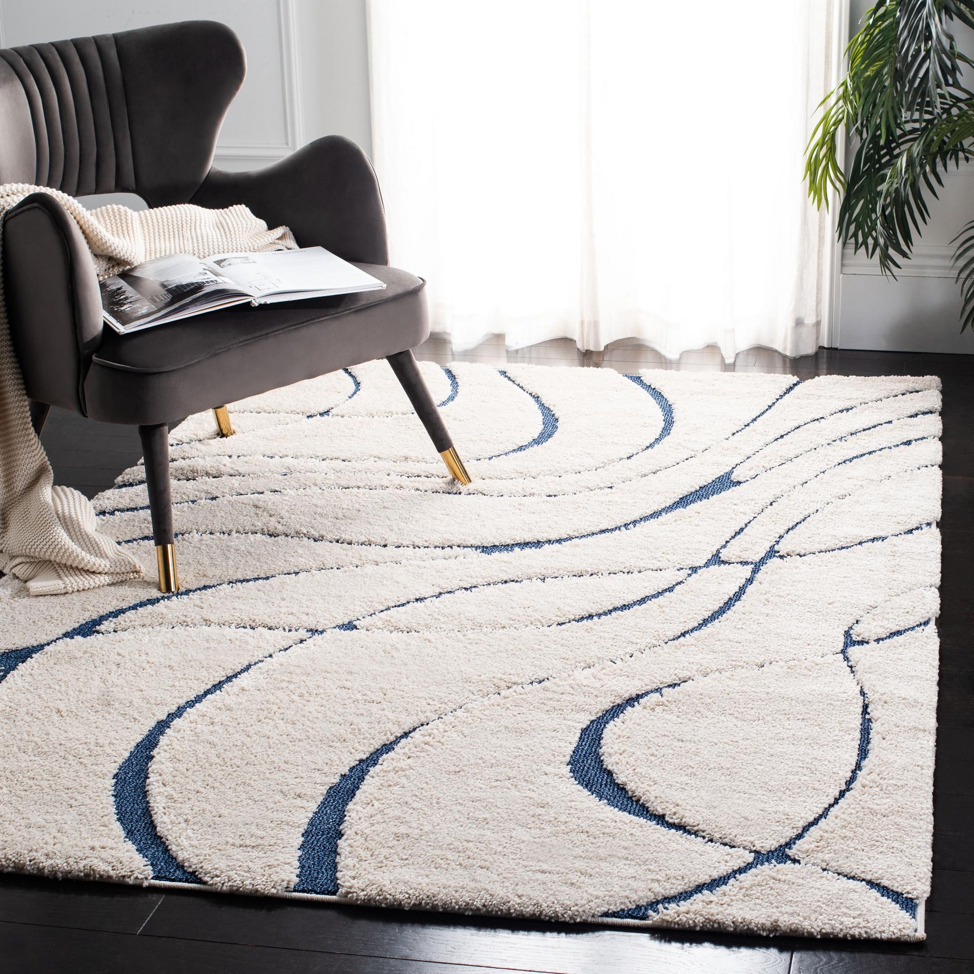 Safavieh Shag Sg471 Cream/Blue Area Rug