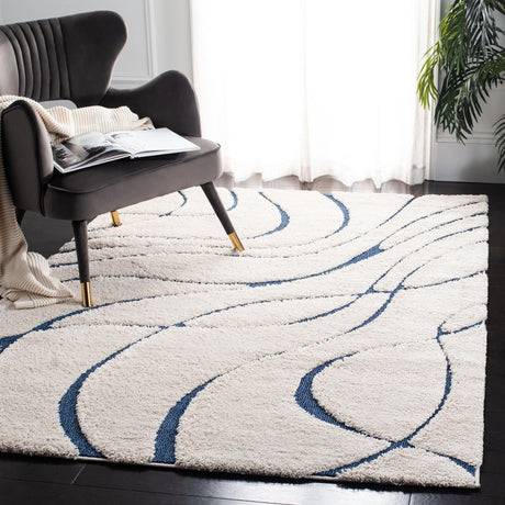 Safavieh Shag Sg471 Cream/Blue Rug.