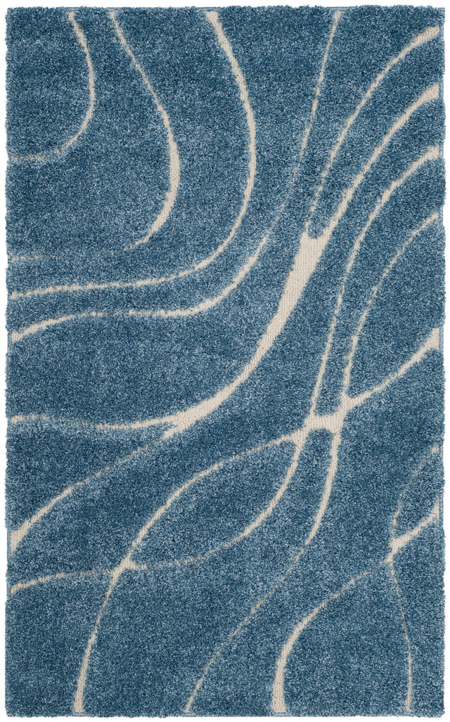 Safavieh Shag Sg471 Light Blue/Cream Rug.