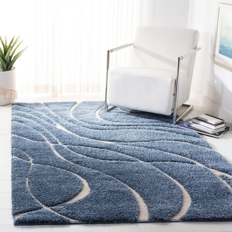 Safavieh Shag Sg471 Light Blue/Cream Rug.