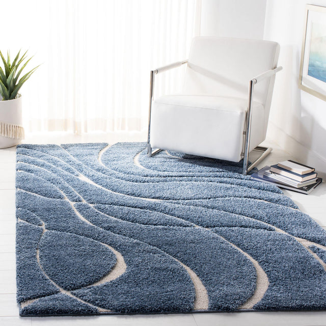 Safavieh Shag Sg471 Light Blue/Cream Rug.