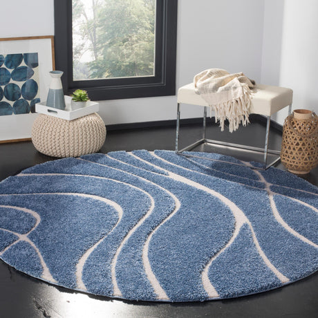 Safavieh Shag Sg471 Light Blue/Cream Rug.